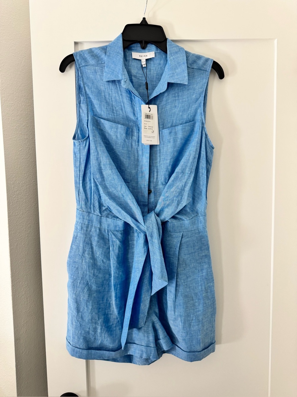 Reiss Ema Playsuit Romper Linen Size 4 NWT